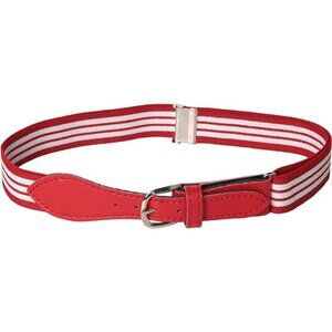 Hold’Em Baseball Belt Boys Leather Closure Elastic Adjustable Strap - Red/Red
